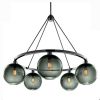 With 5 Glass Multi Pendant Niche Modern CHandelier