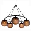 With 5 Glass Multi Pendant Niche Modern CHandelier