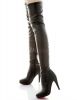 Sexy Black Zipper PU Woman's Over the Knee Boots