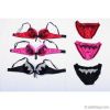 satin 3colors bra panty set