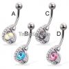 Crystal dangle navel belly piercing jewelry