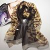 Fashion long women georgette silk leopard scarf 