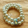 Triple layers white baroque pearl rosary bracelet