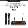 MC-878 Professional Two Channel Wireless Microphone IR infrared Long Working Distance Karaoke Stage Performance Meeting Room use