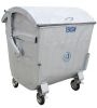 1, 1 M3 HOT DIP GALVANIZED WASTE CONTAINER WITH DOME LID