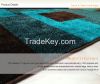 Blue block modern design teppich shag rug