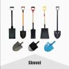 garden shovel flat round square shovel head steel long handle digging coal farm shovel