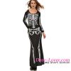 Wholesale cheap Long Skeleton Dress Adult sexy costume