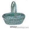 oval handmade painting rattan willow basket