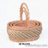 oval  rattan willow basket with handle