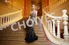 AO62076 black and gold luxury wedding bare back mermaid dress backless lace evening dresses