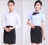 Fashion cotton Long sleeve,V collar type dress shirts for business Lady