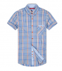 Short Sleeve Cotton Plaids italy style Men Shirts