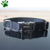 Brown Customized plain nylon dog collars with Laser Etched Personalized Buckle