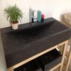 Blue Limestone Large Basin with Faucet Hole