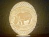 The Rhino hand carved ostrich egg lamp shade