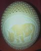 The Rhino hand carved ostrich egg lamp shade