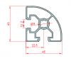 45x45 Radiused Aluminium Profile