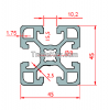 45x45 Industrial Aluminium Profile Heavy