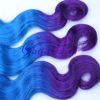 Queens Weft Hair Brazilian Virgin Hair Body Wave 3 bundles 14''-28'' Mixed Length Ombre Hair Weaves 1b/blue/purple Free Ship