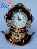 Nautical Antique Copper And Brass Diving Helmet with Clock