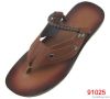 calfskin and string brown brush slipper for men