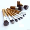 11 Pieces Bamboo Handle Makeup Brush Set