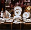 fashion bone porcelain dinnerware sets with flora pattern 