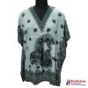 Black Printed Satin Po...