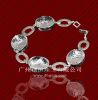  China Fashion 925 Sterling Silver jewelry Charm Bracelet With Big CZ Stone Wholesale Price