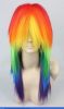 Beautiful multi color long straight Heat Resistant cosplay wig