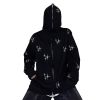 Custom LOGO Wholesale Full Face Zip Up Blank Rhinestone Men Sweater Jacket Coat Men's Zip Hoodie With Zipper