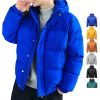 Custom Men' s Logo Cotton Puff Jaket Designer Winter Bubble Padded Coat Down Black Polyester Outdoor Puffer Jacket For Men