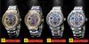 Mens Fashion IK Brand Skeleton Silver & Gold ring Automatic Mechanical Watch