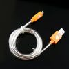 PZCD PZ-48 Firefly Micro USB Male to USB 2.0 Male Data Sync / Charging LED Visible Cable - Orange