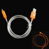 PZCD PZ-48 Firefly Micro USB Male to USB 2.0 Male Data Sync / Charging LED Visible Cable - Orange