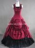 New Red And Black Sleeveless Floor-Length Cotton Victorian Gowns/Party