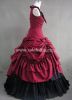 New Red And Black Sleeveless Floor-Length Cotton Victorian Gowns/Party