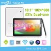 Cheap 10 inch tablet Android OS 4.4, A31s Quad-core, dual camera