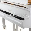 white baby grand piano 