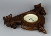 Desk wooden clock with hand carved pattern.