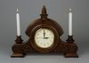 Desk wooden clock with hand carved pattern.