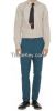 Men's slim-fit teal wool trousers