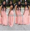 white pink lace chiffon long maxi sexy Party Prom fashion dress OM139