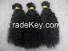 Curly single drawn weft human hair high quality