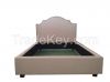 High quality wave shape high headboard beige mordern luxury gas lift beds XC-12-071 