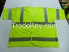 HI-VIZ safety vest with short sleeve with 4 pockets, closed with zipper