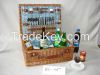 exquisite handweave wicker picnic basket with lining and lid and handle for 4 persons in autumn&fall 