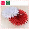 Snowflakes shape tissue paper Christmas fans for Christmas decoration