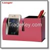 leatherette stationery set pen holder with phone holder